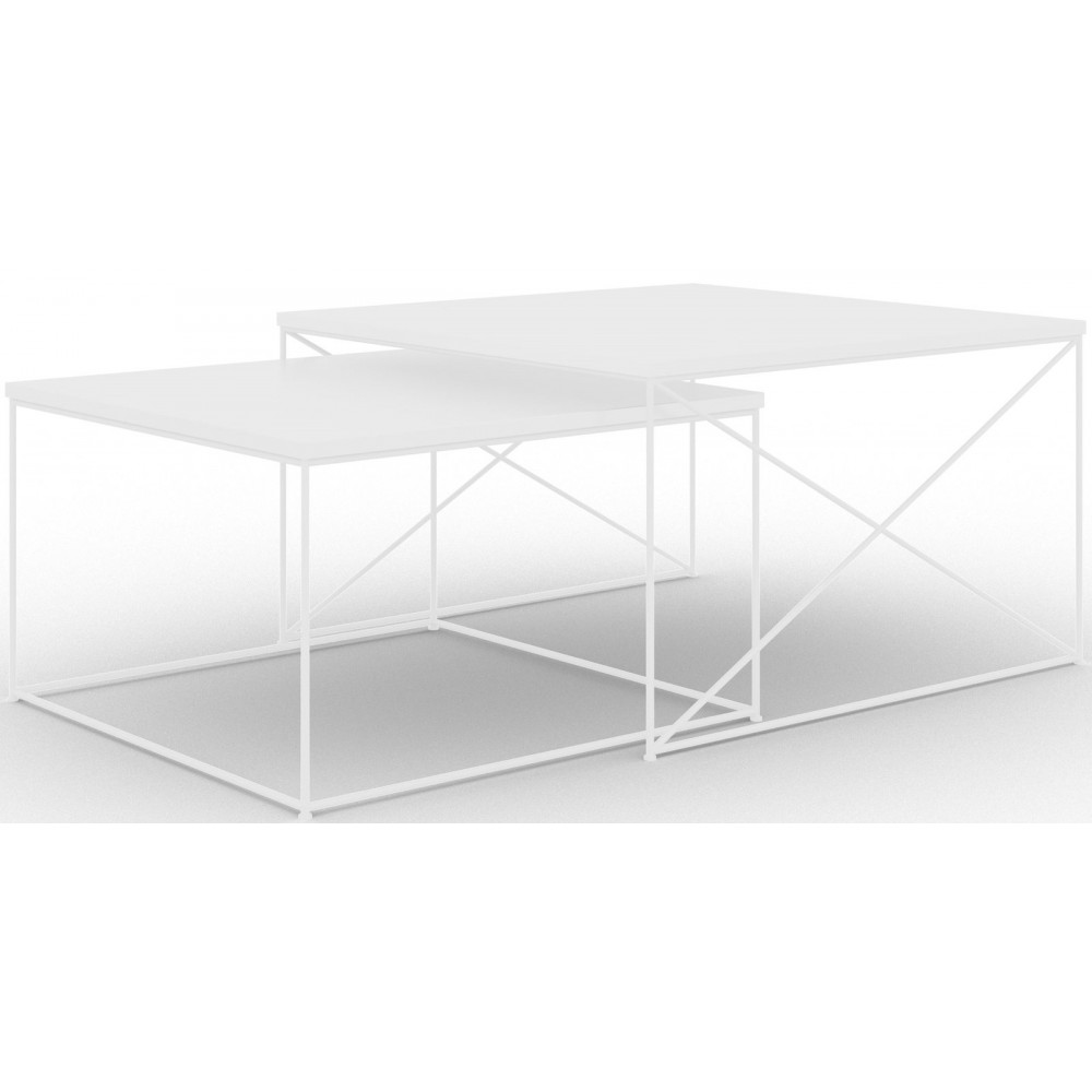 Σετ τραπεζάκια σαλονιού Cilo-Leuko - Mat 75x75x43