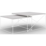 Σετ τραπεζάκια σαλονιού Cilo-Leuko-Gkri 75x75x43