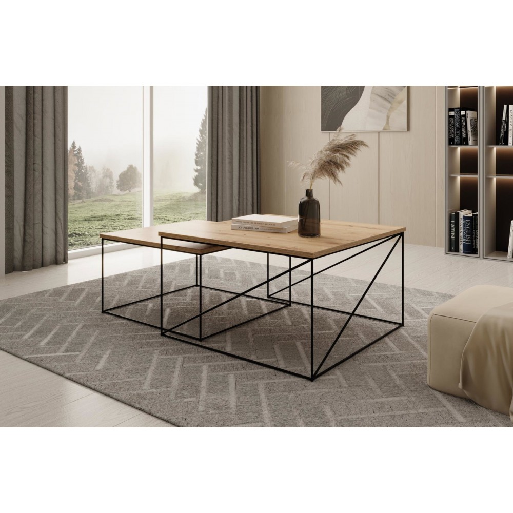 Σετ τραπεζάκια σαλονιού Cilo-Mauro - Kafe 75x75x43