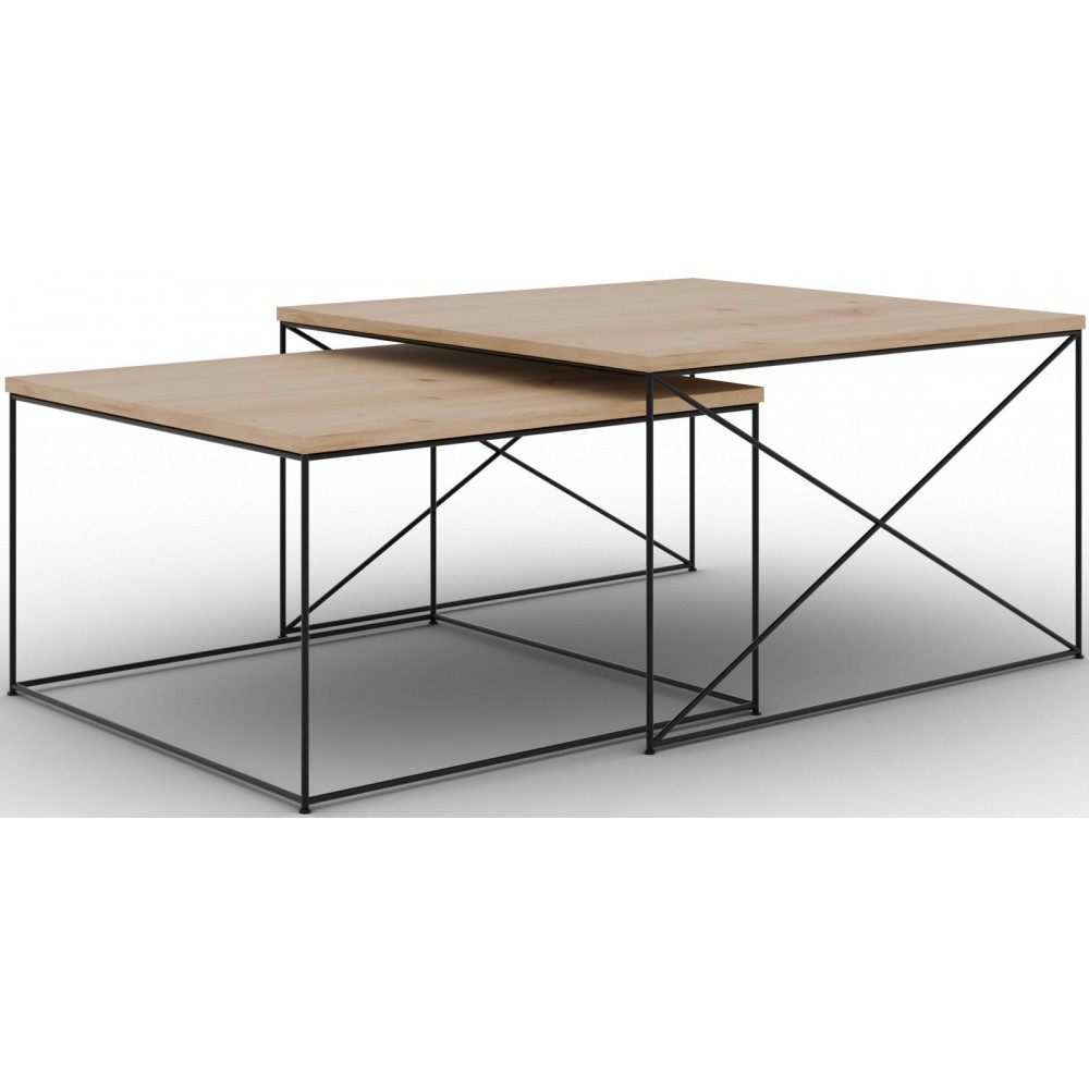 Σετ τραπεζάκια σαλονιού Cilo-Mauro - Kafe 75x75x43