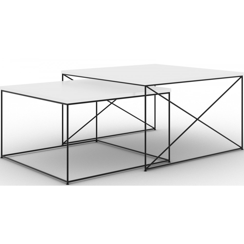 Σετ τραπεζάκια σαλονιού Cilo-Mauro-Gkri 75x75x43