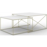 Σετ τραπεζάκια σαλονιού Cilo-Xruso Mat 75x75x43