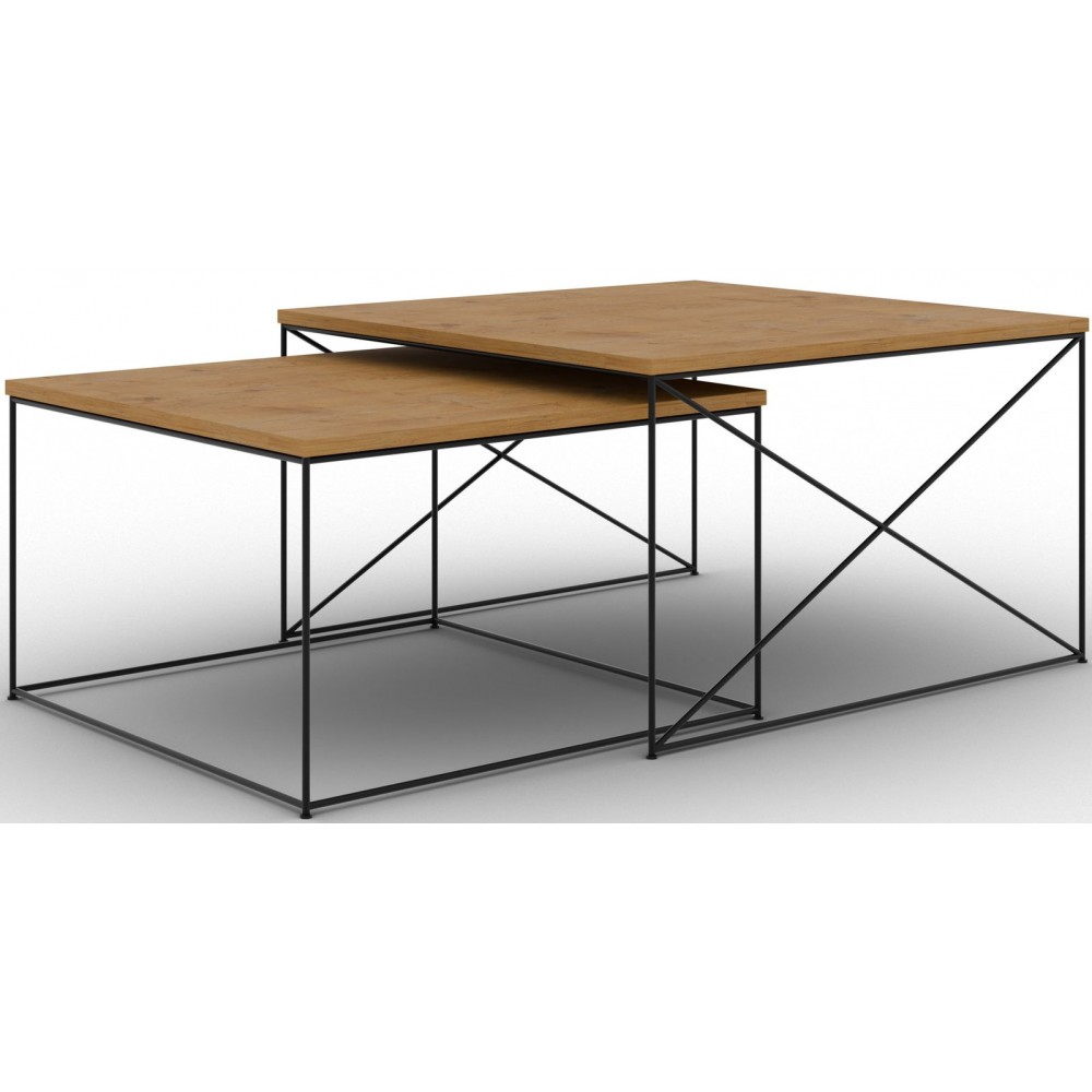 Σετ τραπεζάκια σαλονιού Cilo 75x75x43