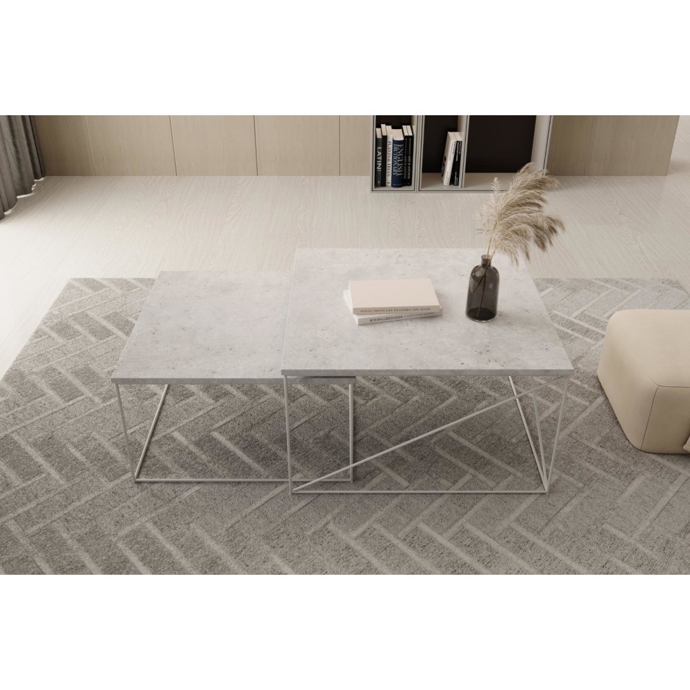 Σετ τραπεζάκια σαλονιού Cilo 75x75x43