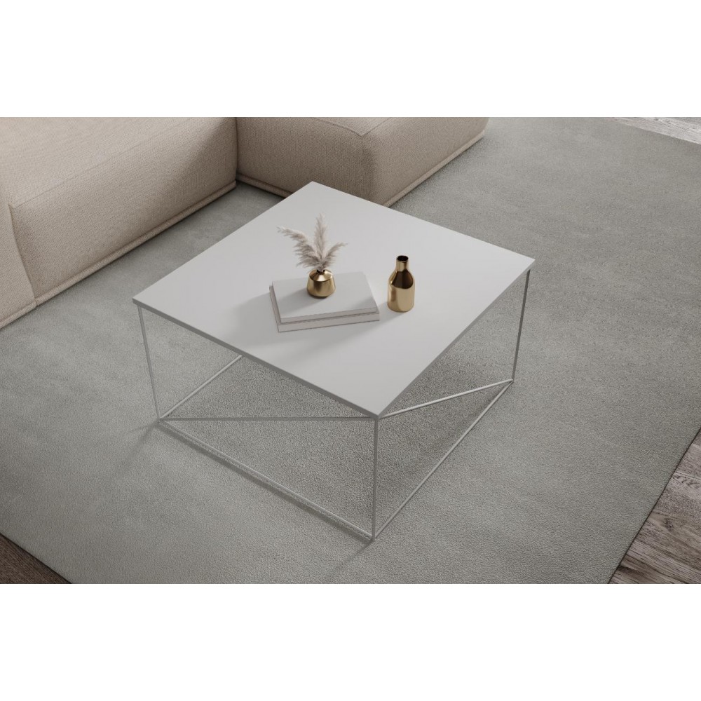 Τραπεζάκι σαλονιού Lenio-Leuko mat 75x75x43