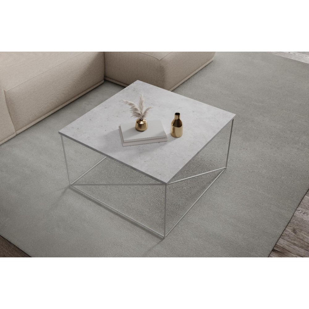Τραπεζάκι σαλονιού Lenio-Leuko - Gkri 75x75x43