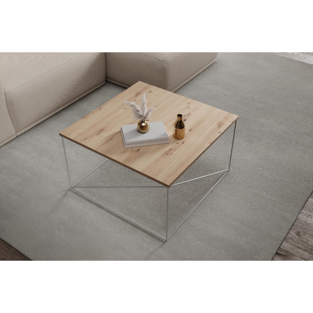 Τραπεζάκι σαλονιού Lenio-Leuko-Kafe 75x75x43