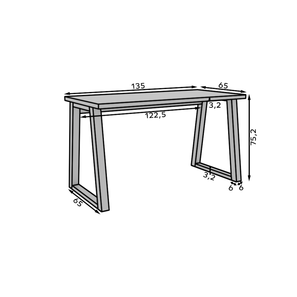 Γραφείο Omar-Mauro 135x65x76.2