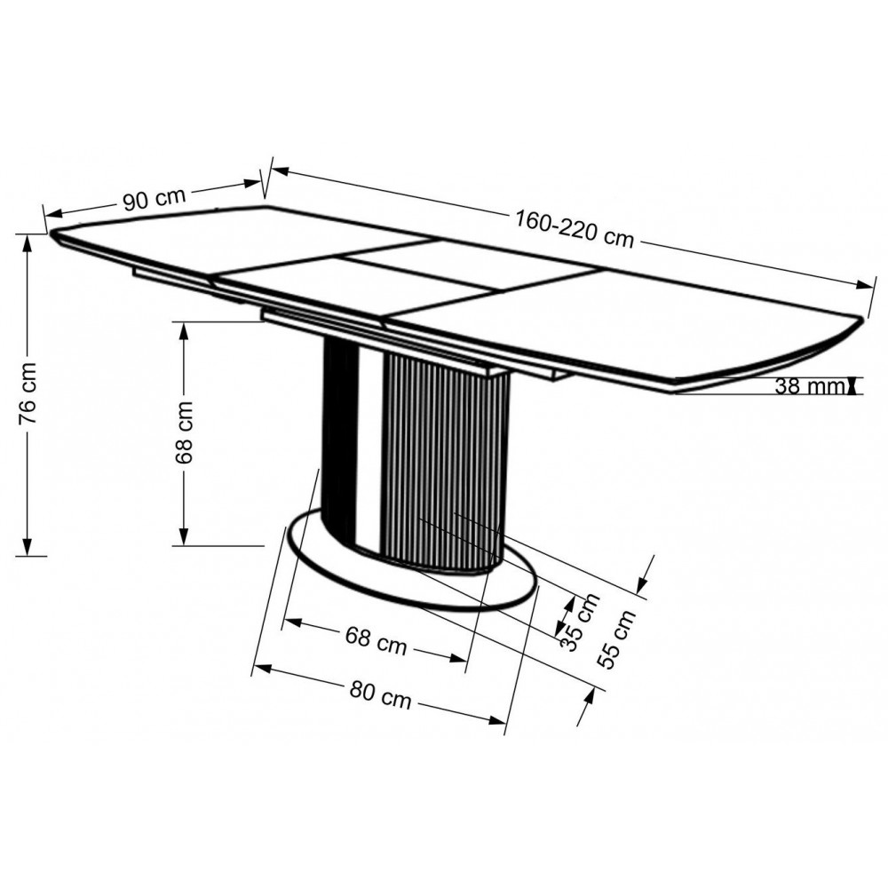 Επεκτεινόμενο Τραπέζι Douglas 160x90x76