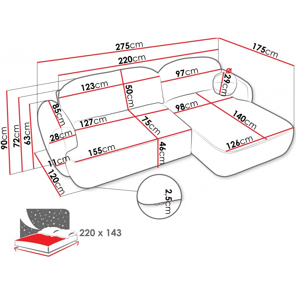Γωνιακός καναπές Mayo-Krem-Δεξιά