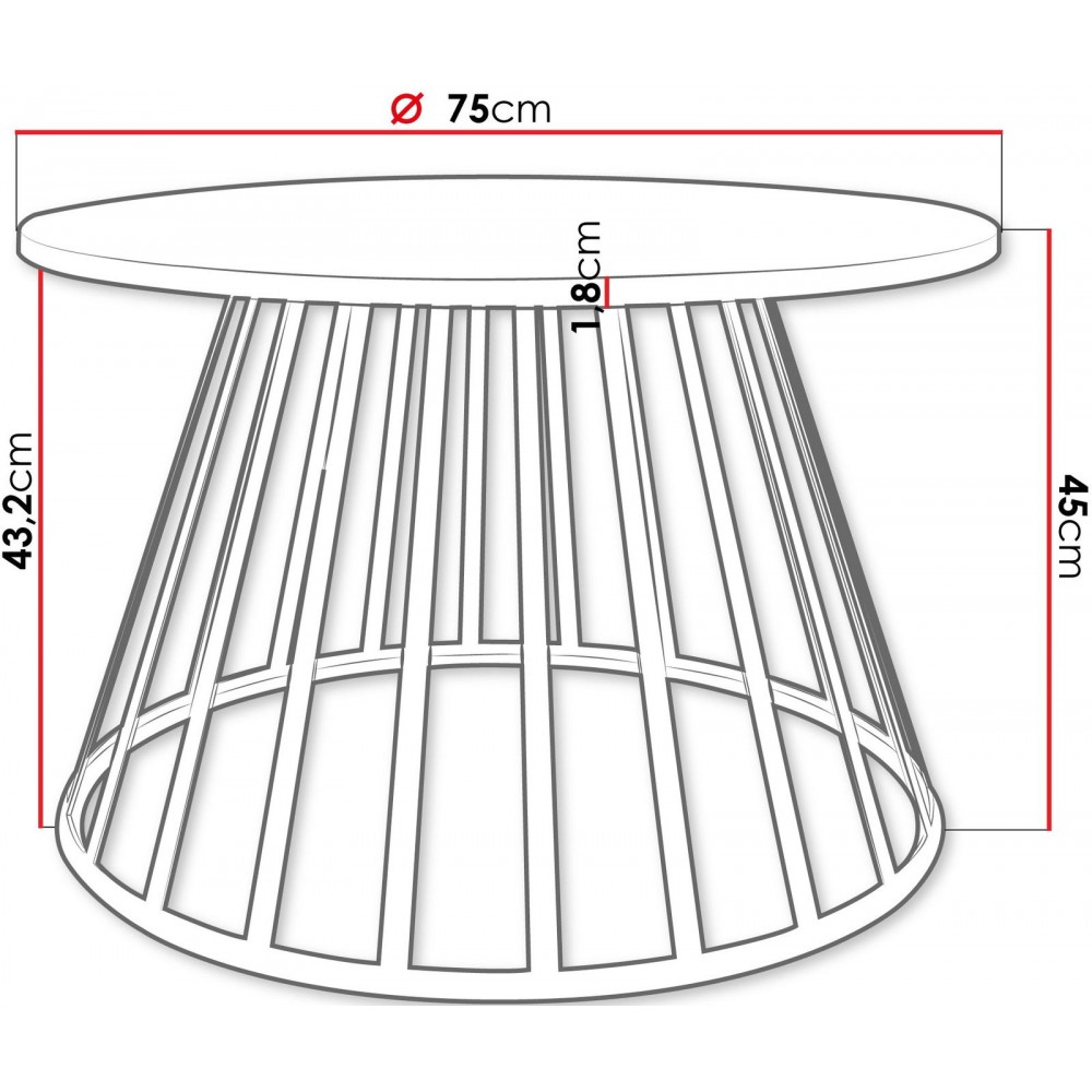 Τραπεζάκι σαλονιού Mokod-Xruso - Leuko