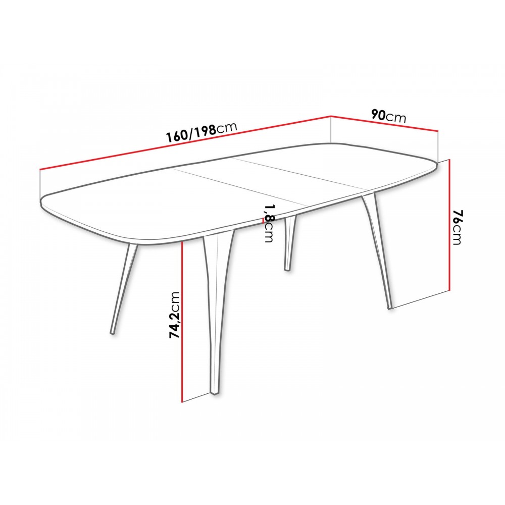 Επεκτεινόμενο τραπέζι Aura-Fusiko-Mavro