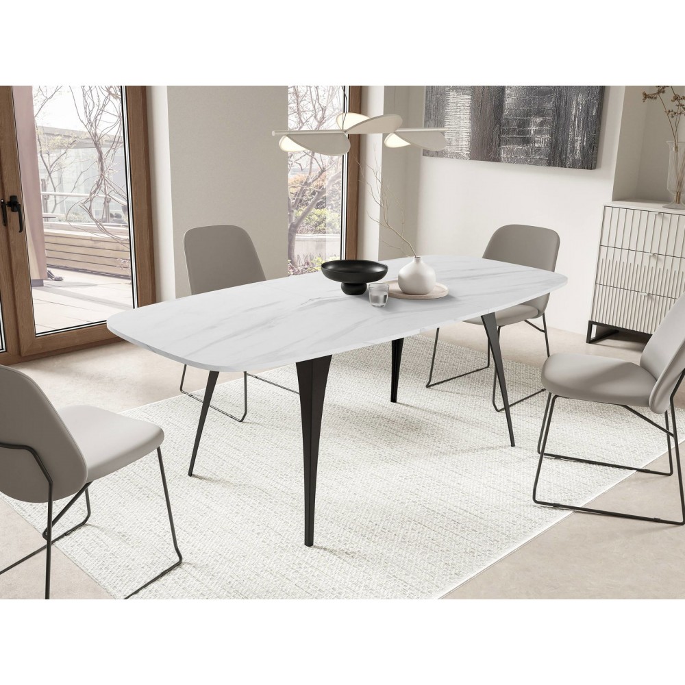 Επεκτεινόμενο τραπέζι Aura-Leuko Marmaro
