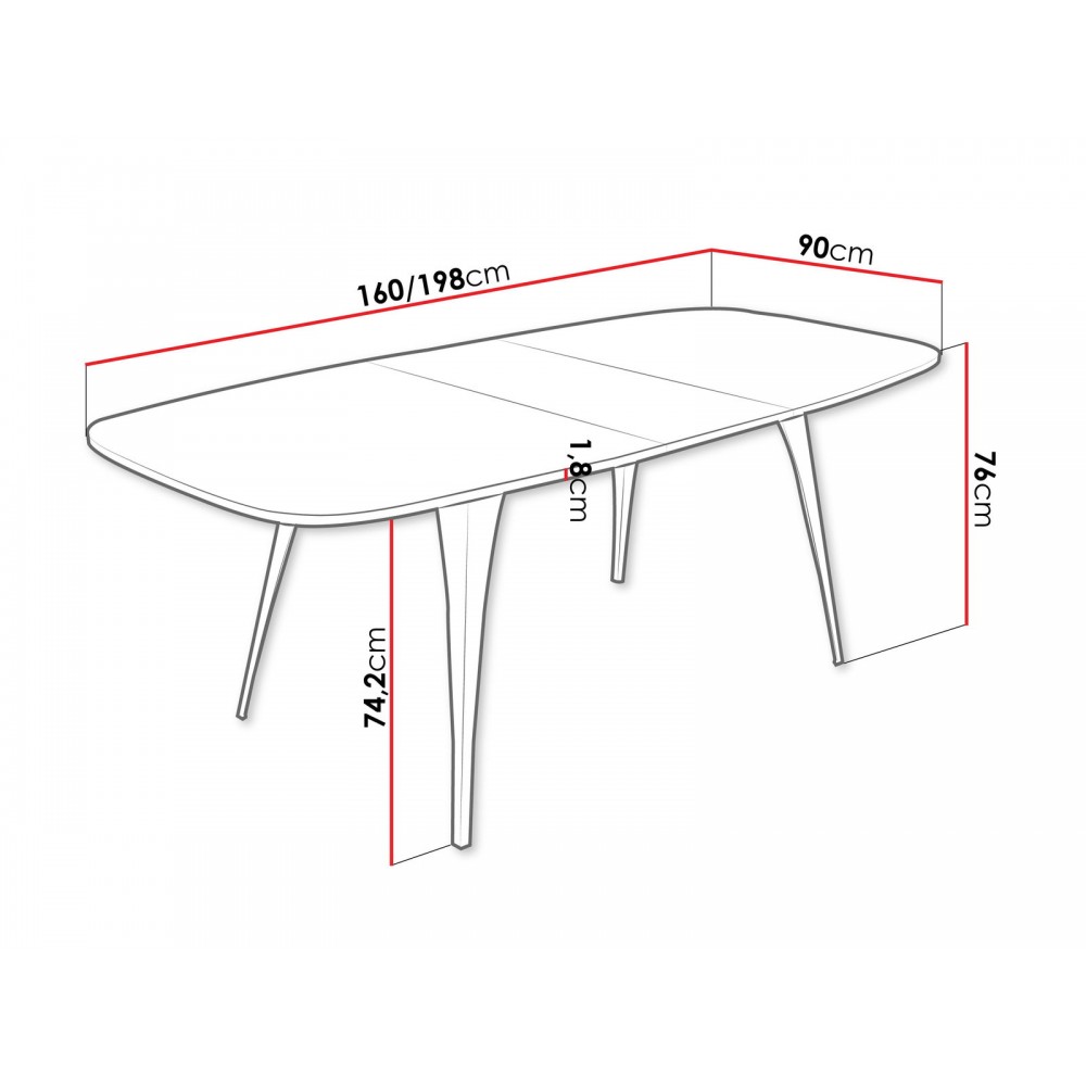 Επεκτεινόμενο τραπέζι Aura 160x90x76
