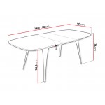 Επεκτεινόμενο τραπέζι Aura 160x90x76