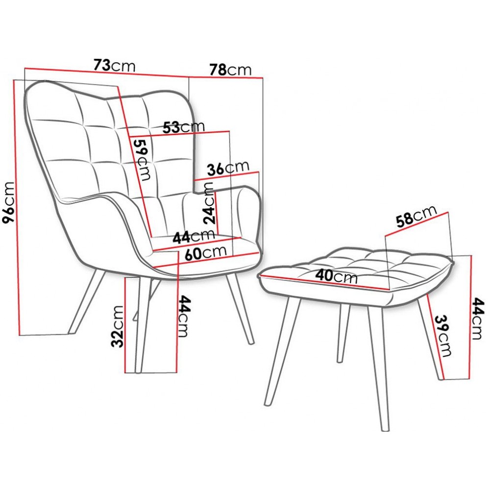 Σετ πολυθρόνας Gunar-Prasino
