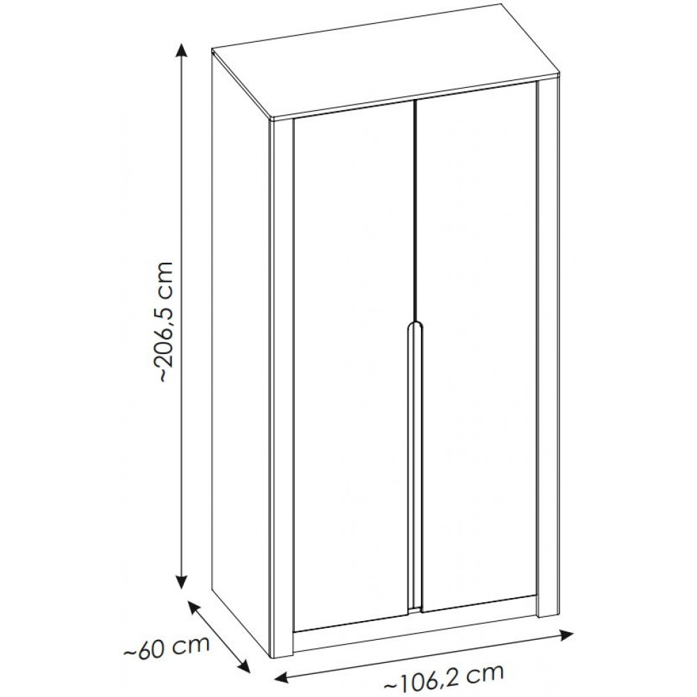 Ντουλάπα Brillo δίφυλλη