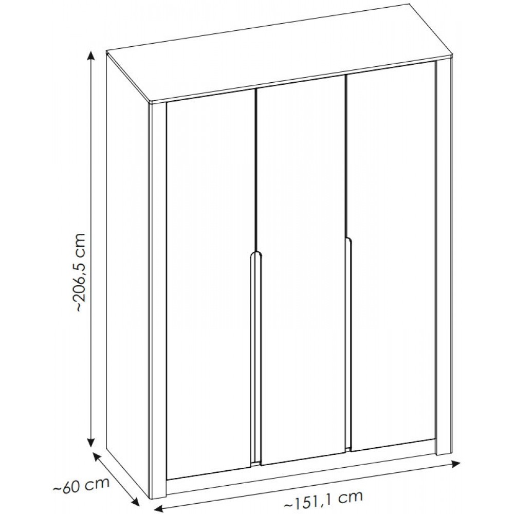 Ντουλάπα Brillo τρίφυλλη