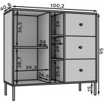 Μπουφές Code 1D-3P-Mauro 100x40.8x95