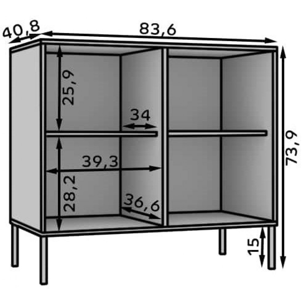 Μπουφές Code 2D-Mauro 83.6x40.8x73.9