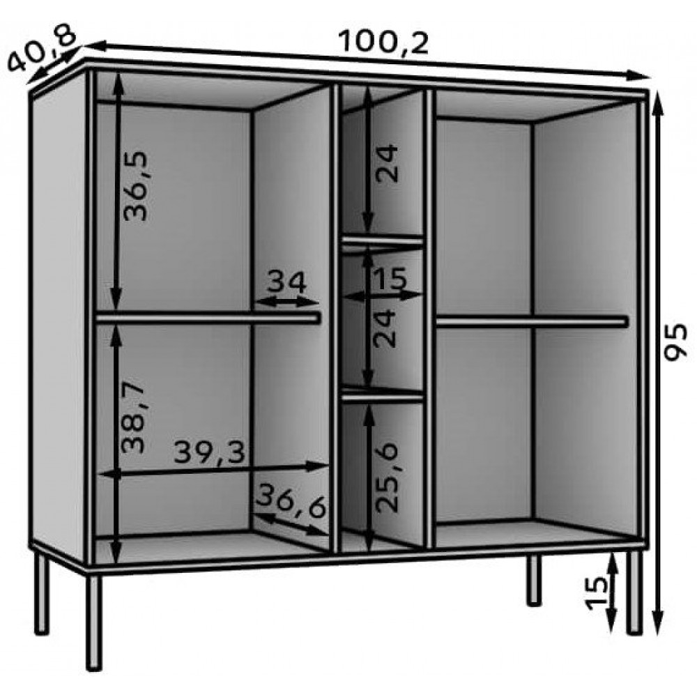 Μπουφές Code 3P-Mpez 100x40.8x95