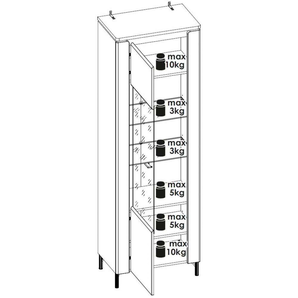 Βιτρίνα Eclat ψηλή-Leuko