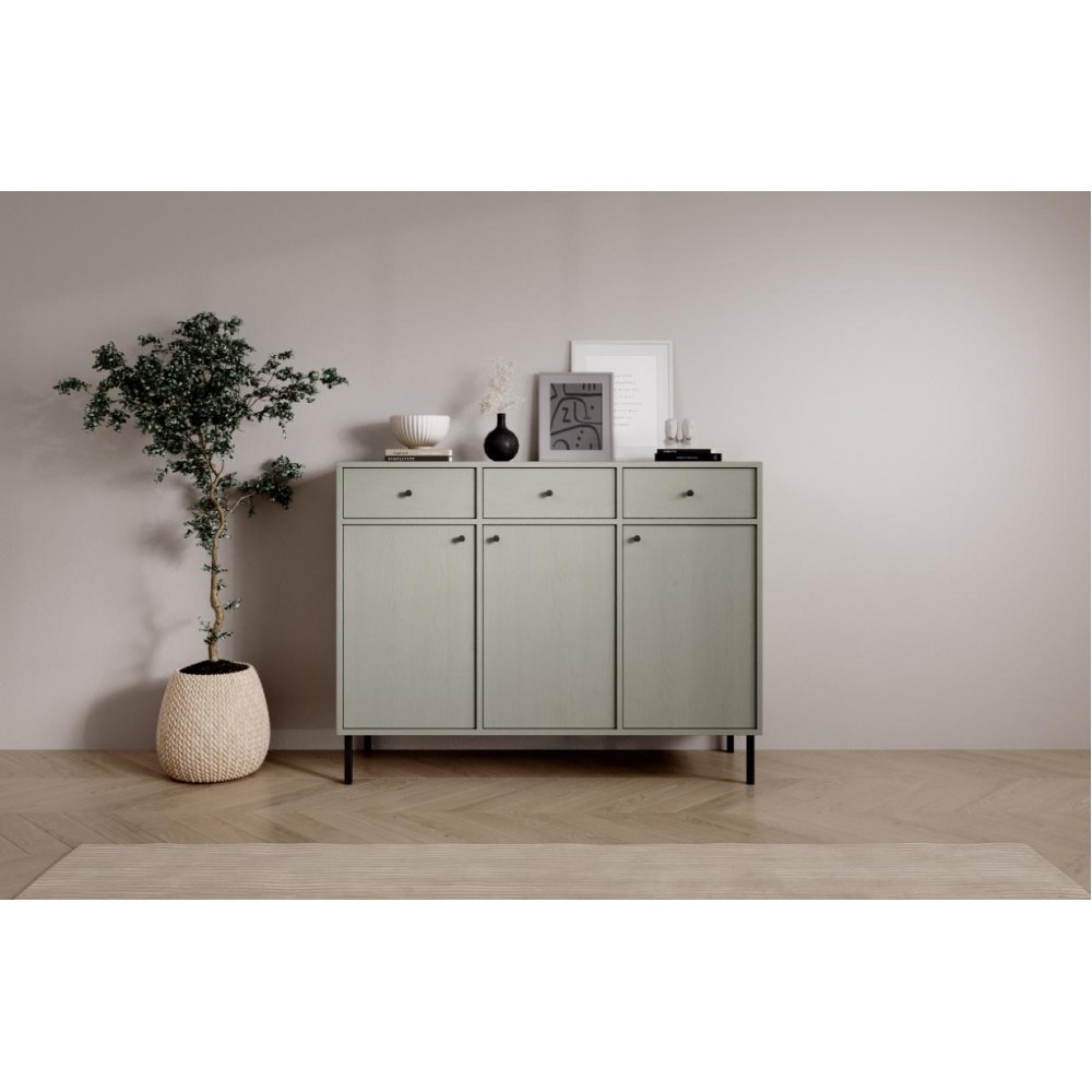 Μπουφές Code 3D3S-Prasino 124x40x95