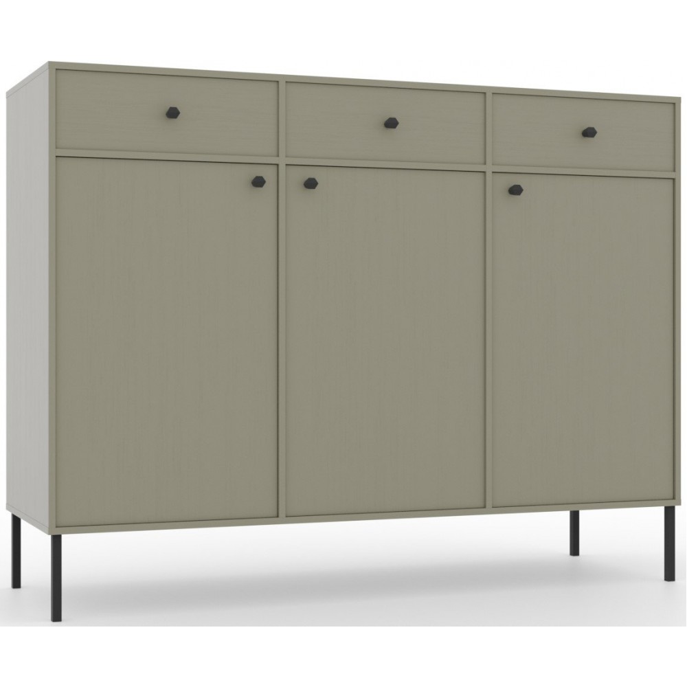 Μπουφές Code 3D3S-Prasino 124x40x95