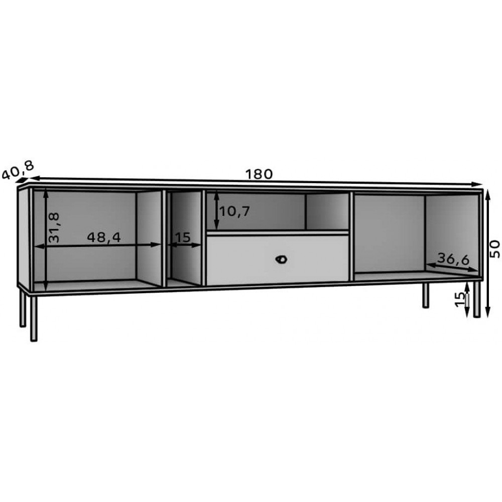 Έπιπλο τηλεόρασης Code2D1S-Mauro 180x40.8x50