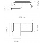 Γωνιακός καναπές Almora-Gkri Anoixto-Αριστερή