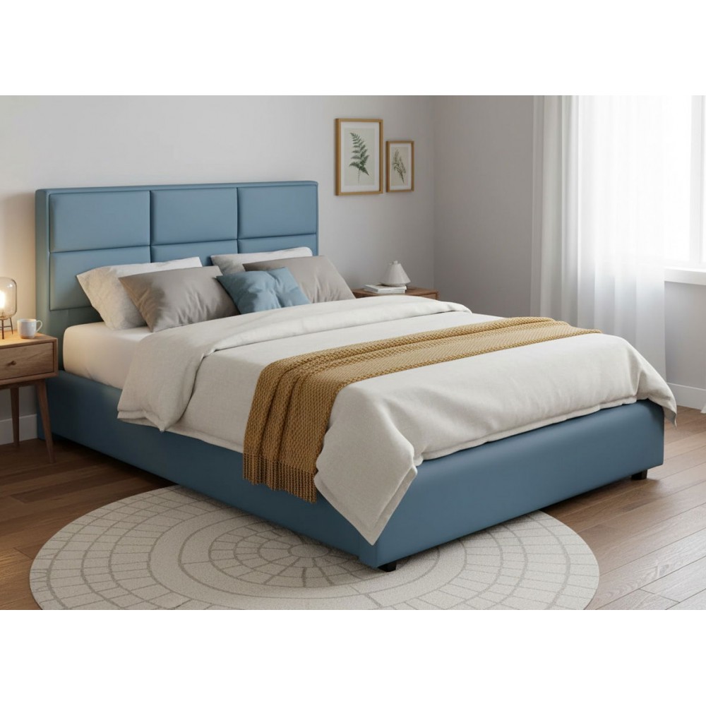 Επενδυμένο κρεβάτι Karen-Petrol