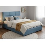 Επενδυμένο κρεβάτι Karen-Petrol