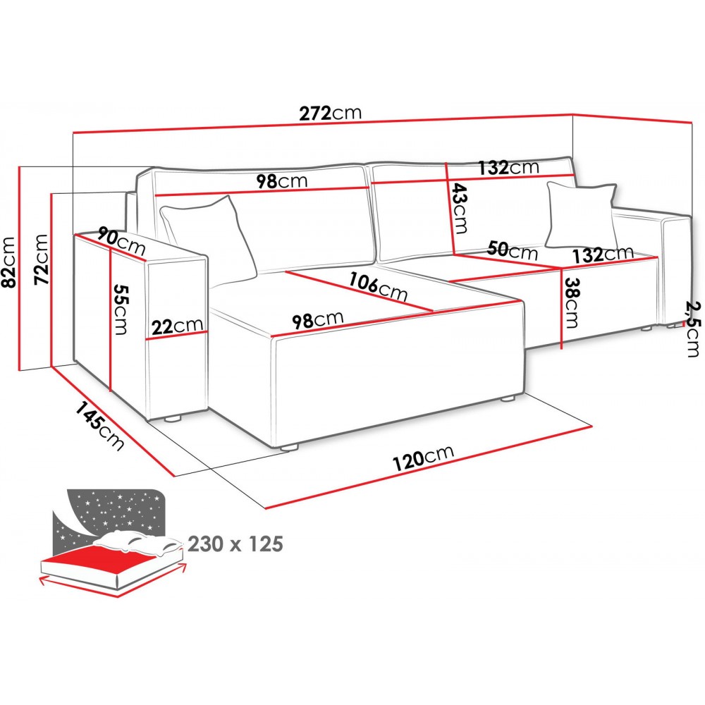 Γωνιακός καναπές Karl Maxi-Ekrou