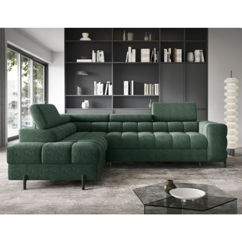 Γωνιακός καναπές Ferucce-Prasino-Αριστερή