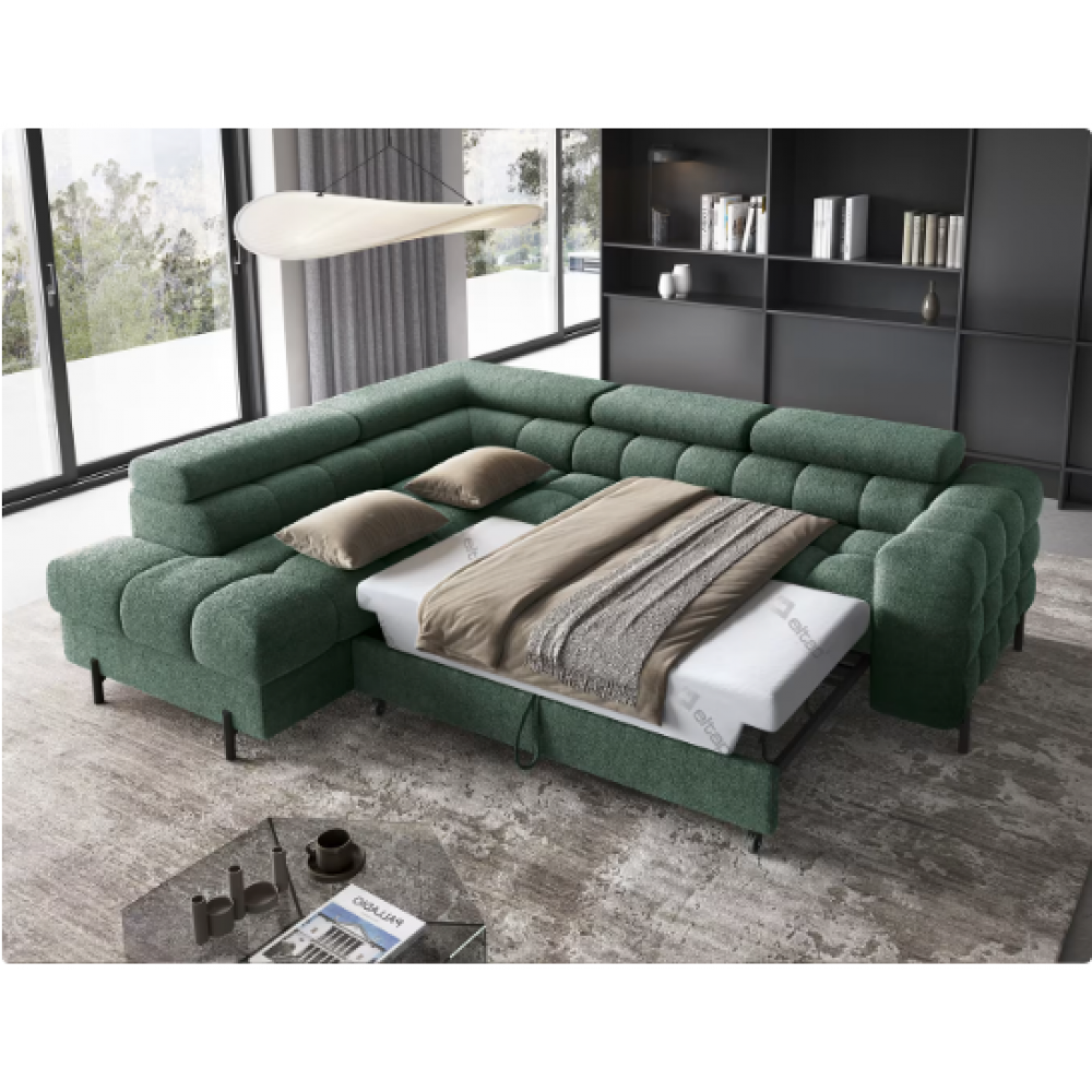 Γωνιακός καναπές Ferucce-Prasino-Αριστερή