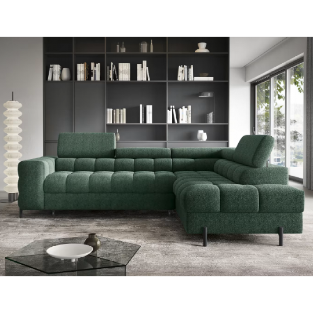 Γωνιακός καναπές Ferucce-Prasino-Δεξιά