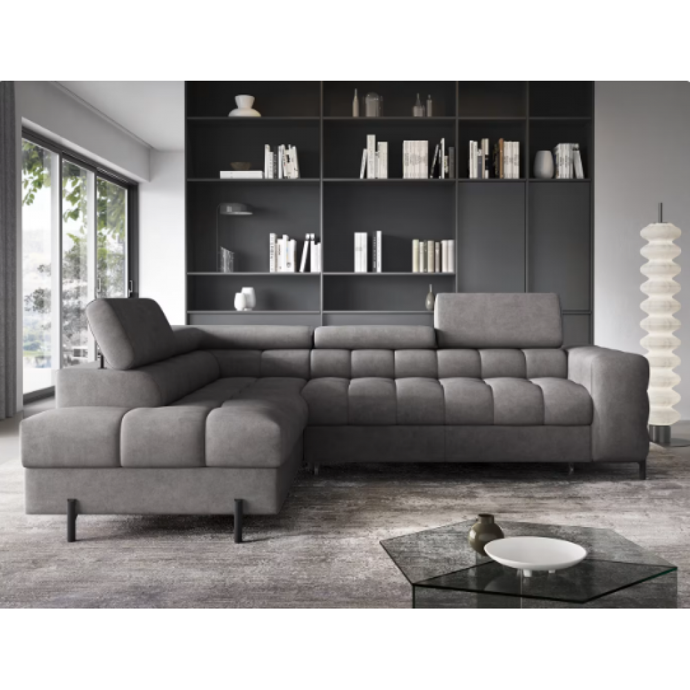 Γωνιακός καναπές Ferucce-Gkri Skouro-Αριστερή