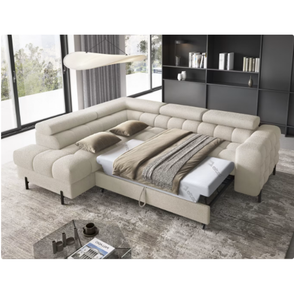 Γωνιακός καναπές Ferucce-Krem-Αριστερή