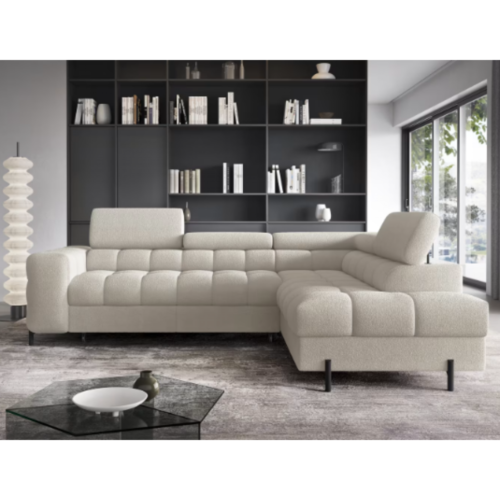 Γωνιακός καναπές Ferucce-Krem-Δεξιά