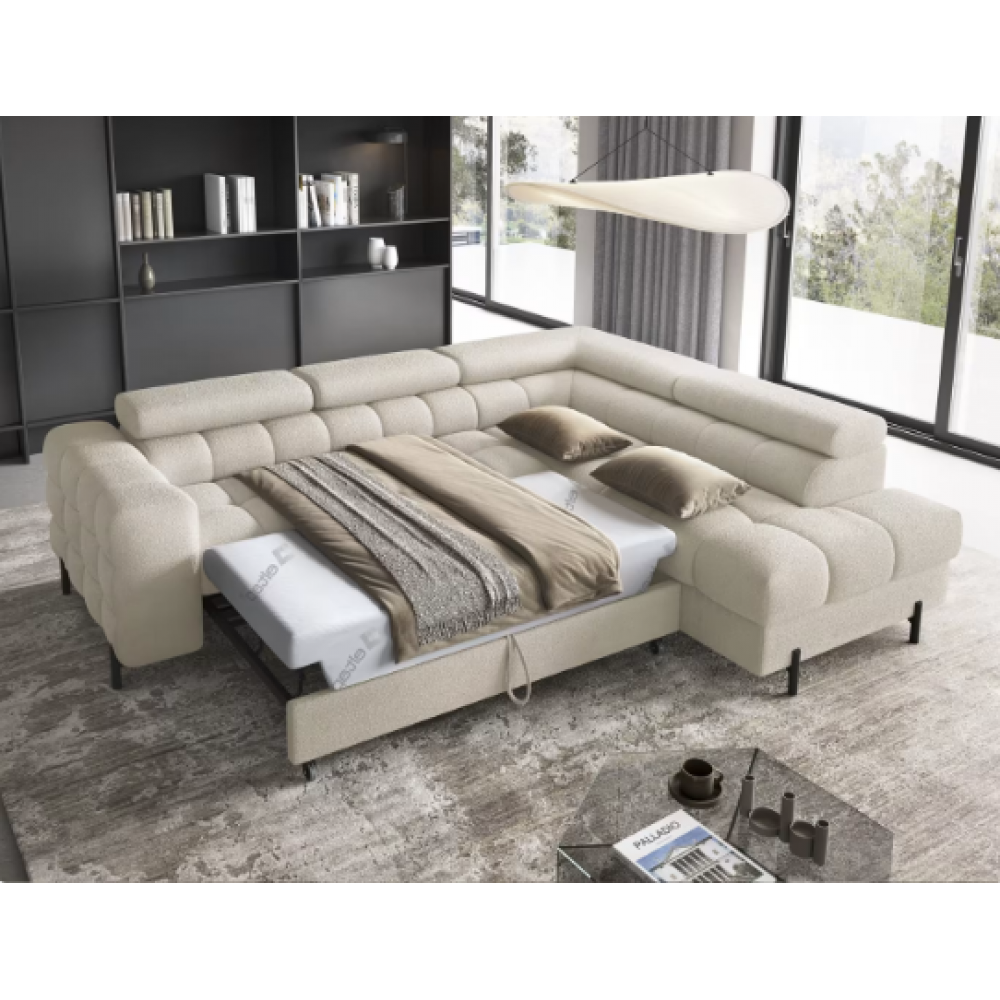 Γωνιακός καναπές Ferucce-Krem-Δεξιά