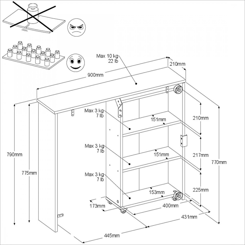 Συρόμενο ντουλάπι κεφαλαριού Randers