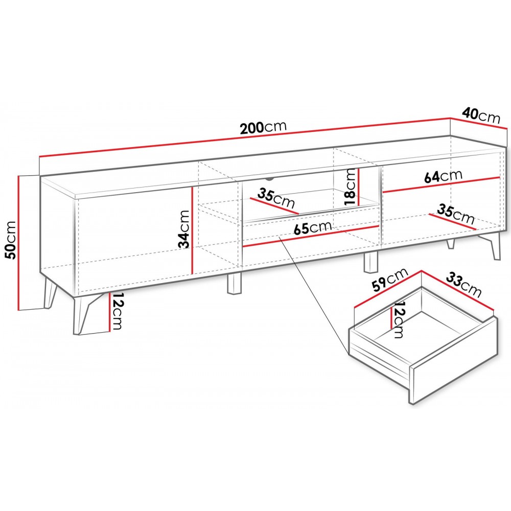 Έπιπλο τηλεόρασης Aurora II-Leuko Gualistero