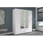 Ντουλάπα Dorm τετράφυλλη με καθρέπτη-Fusiko