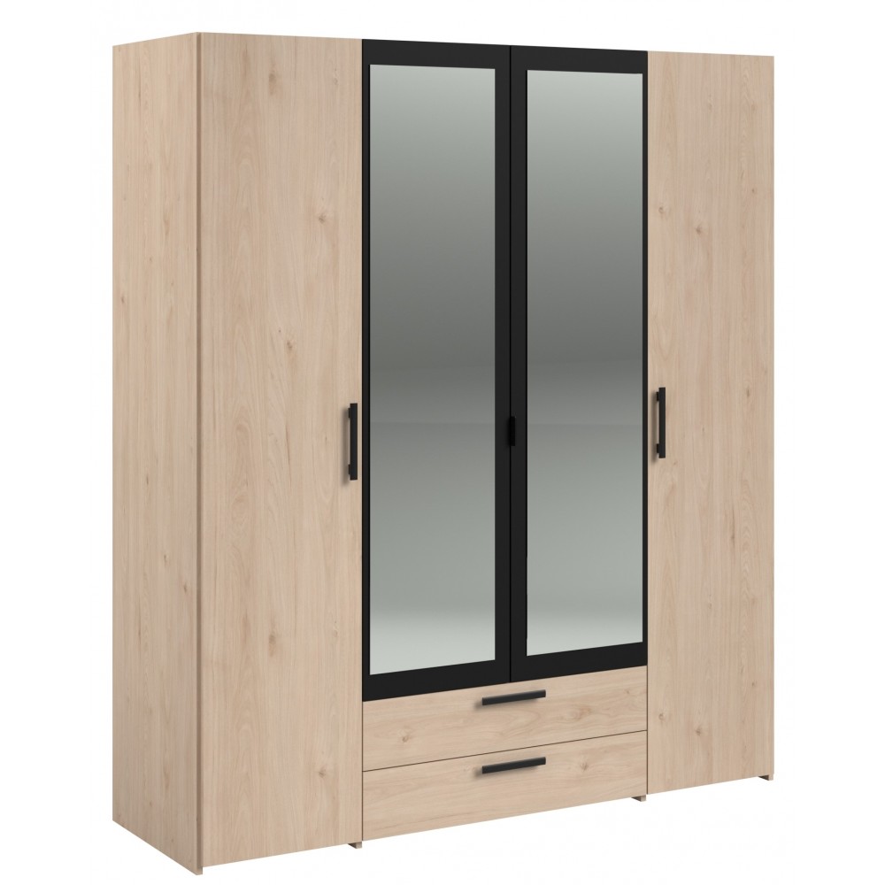 Ντουλάπα Dorm τετράφυλλη με καθρέπτη-Fusiko