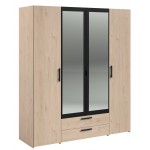 Ντουλάπα Dorm τετράφυλλη με καθρέπτη-Fusiko