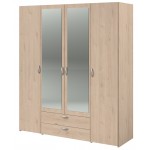 Ντουλάπα Dorm τετράφυλλη με καθρέπτη-Fusiko