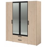 Ντουλάπα Dorm τετράφυλλη με καθρέπτη-Mauro