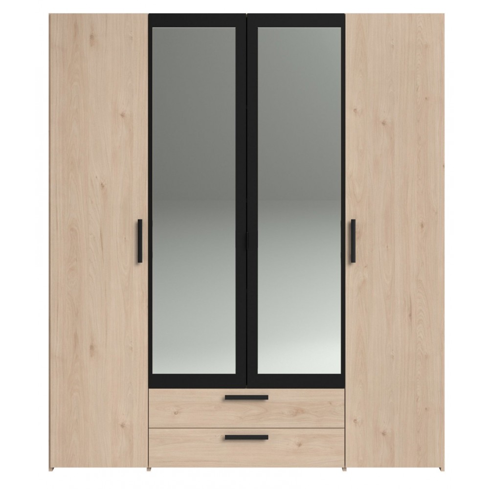 Ντουλάπα Dorm τετράφυλλη με καθρέπτη-Mauro