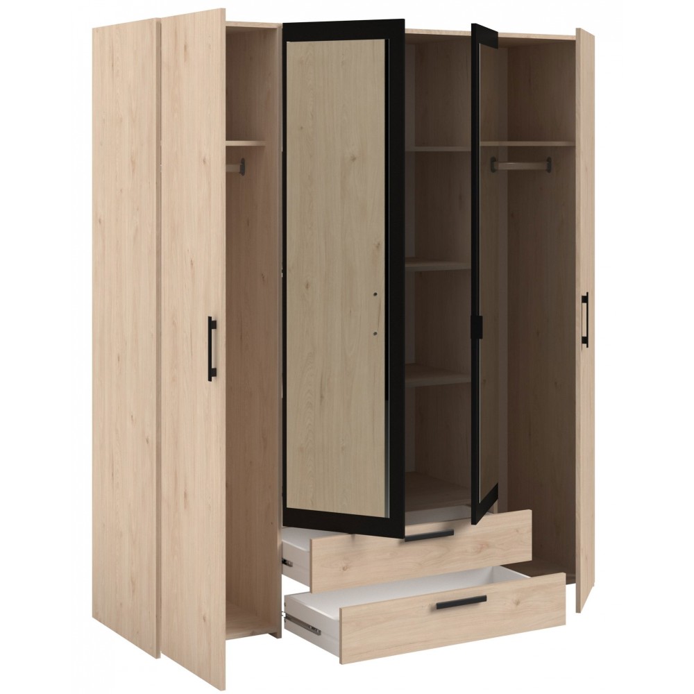 Ντουλάπα Dorm τετράφυλλη με καθρέπτη-Mauro