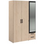 Ντουλάπα Dorm τρίφυλλη με καθρέπτη- Mauro